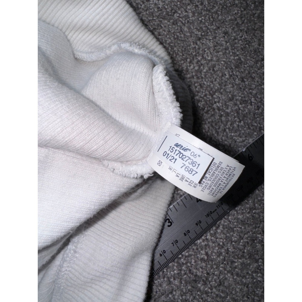 Aerie Women's White High-Waisted Ribbed Loungewear Shorts Size XS 100% Cotton - Picture 7 of 9